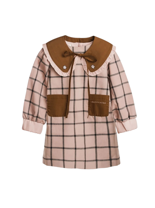 Cotton Plaid Dress  - Dreamy Rose
