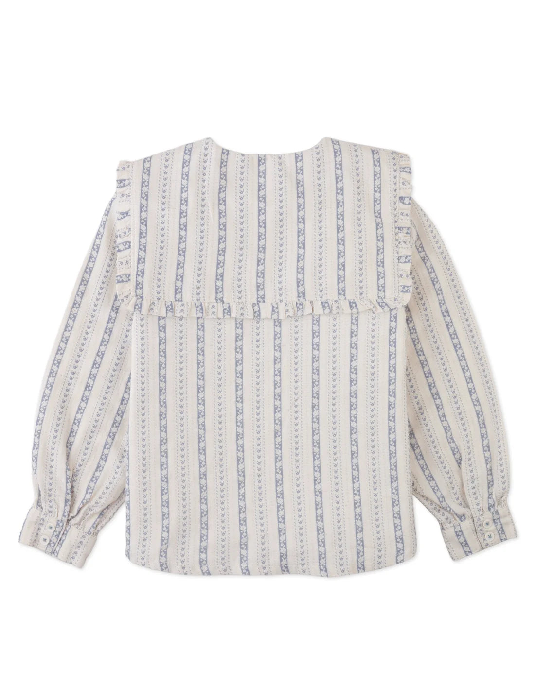 Esmeralda Blouse with Embroidered and Ruffled Bib Collar