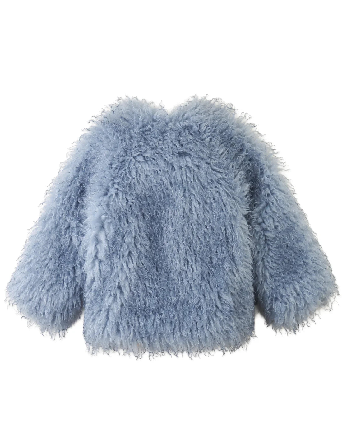 Cressida Coat with Raglan Sleeves in Shaggy Faux Fur