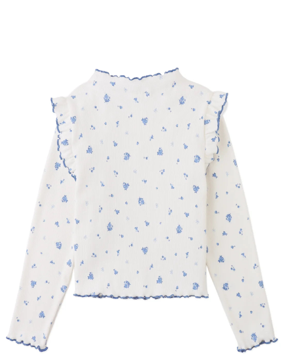Drusilla Tee with Ruffled Shoulders
