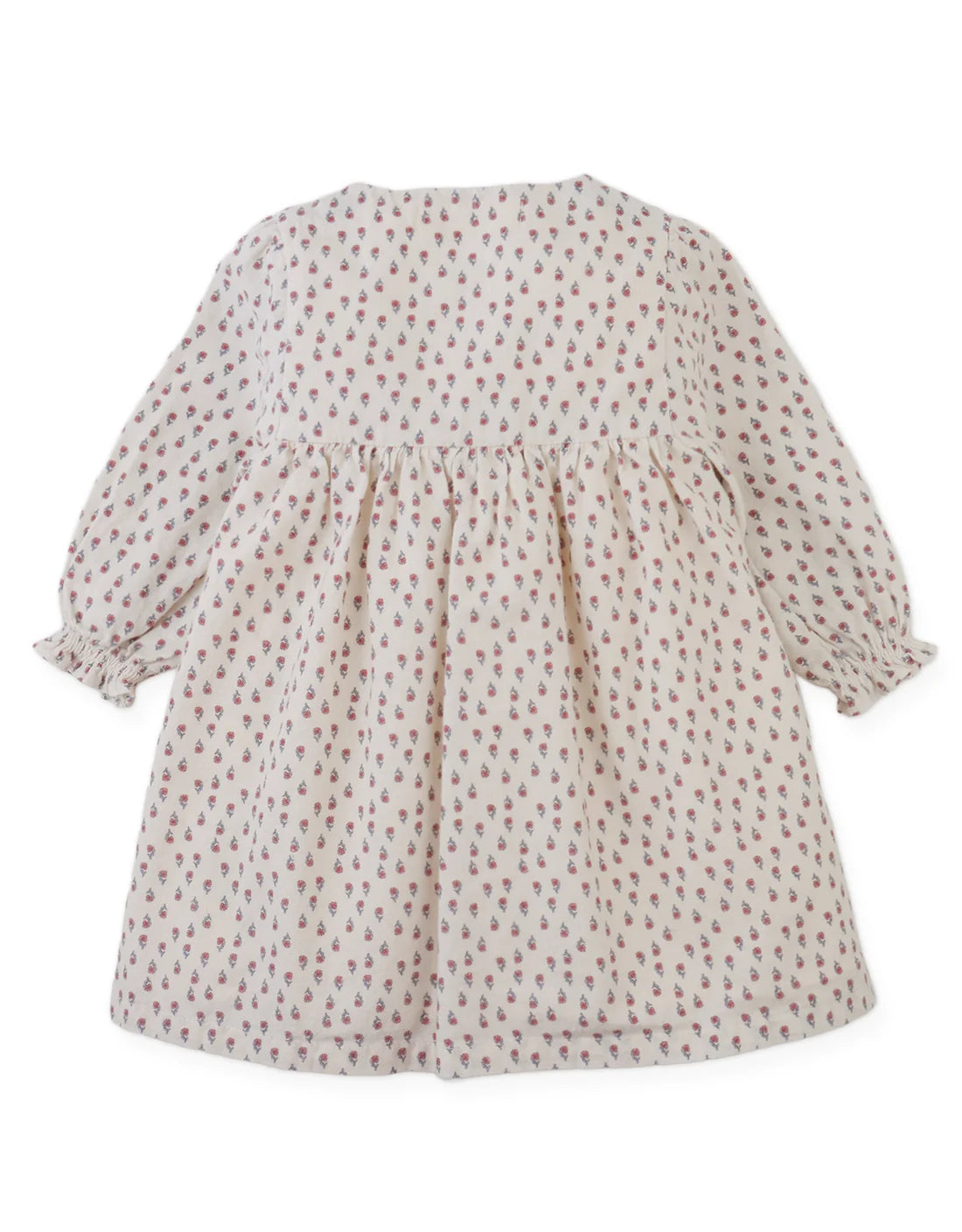Baby Myrtle Floral Printed Dress with Cross-Stitch Embroidery