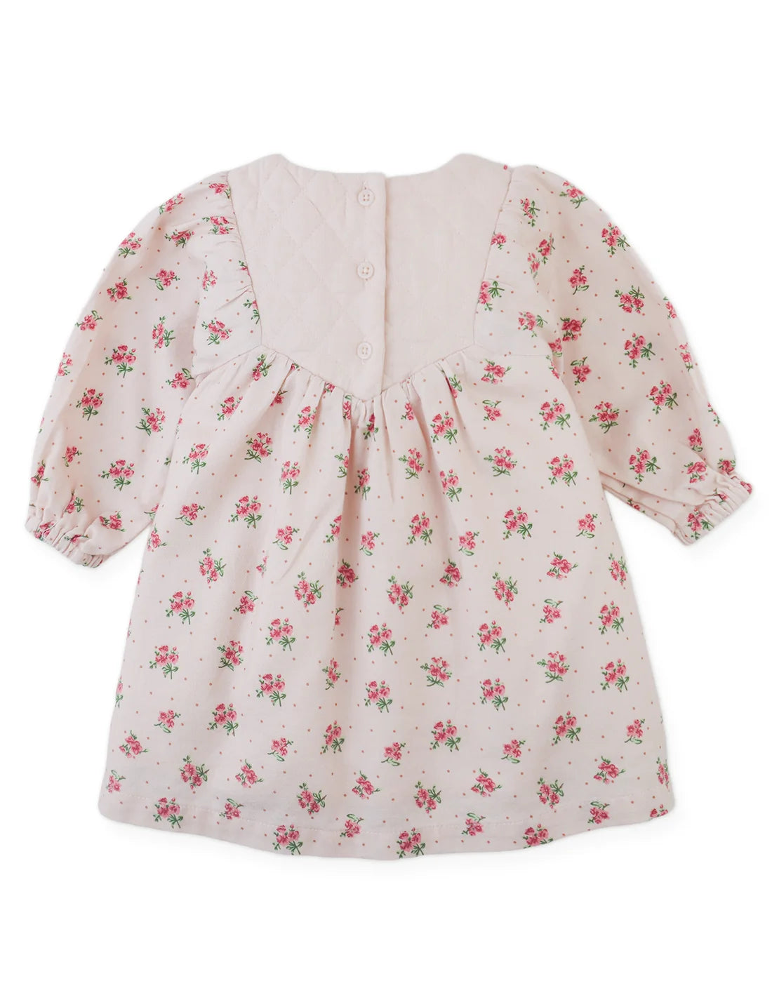 Baby Olivia Floral Printed Dress with Cross-Stitch Embroidery