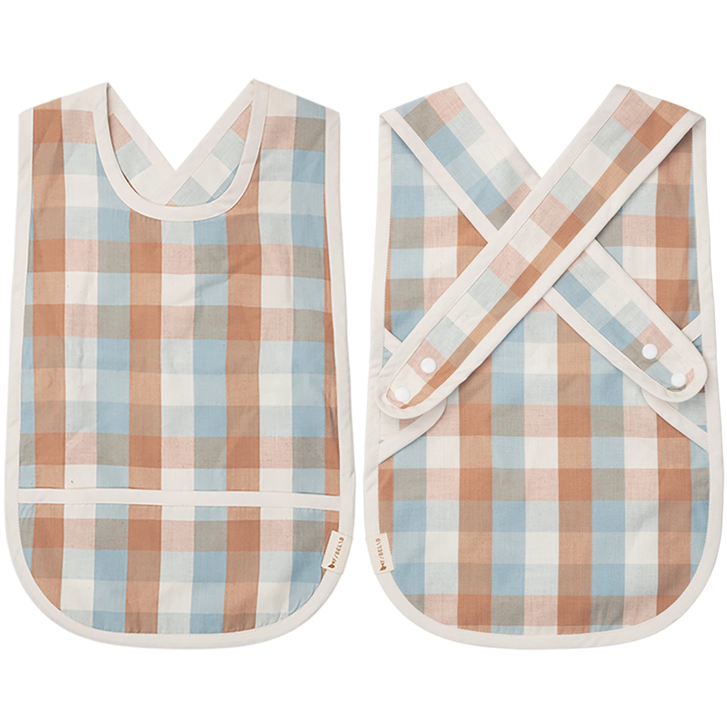 Cross Back Bib -Cottage Blue Checks