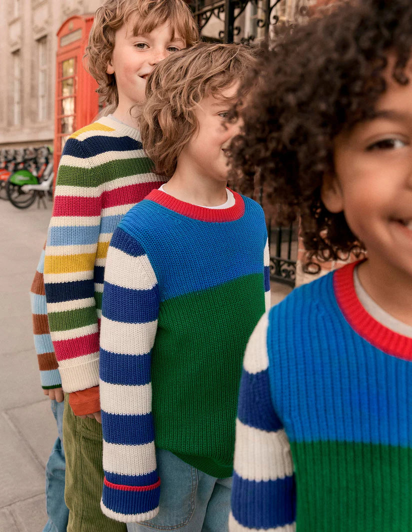 Everyday Cotton Jumper-Kingfisher Blue/Rich Emerald