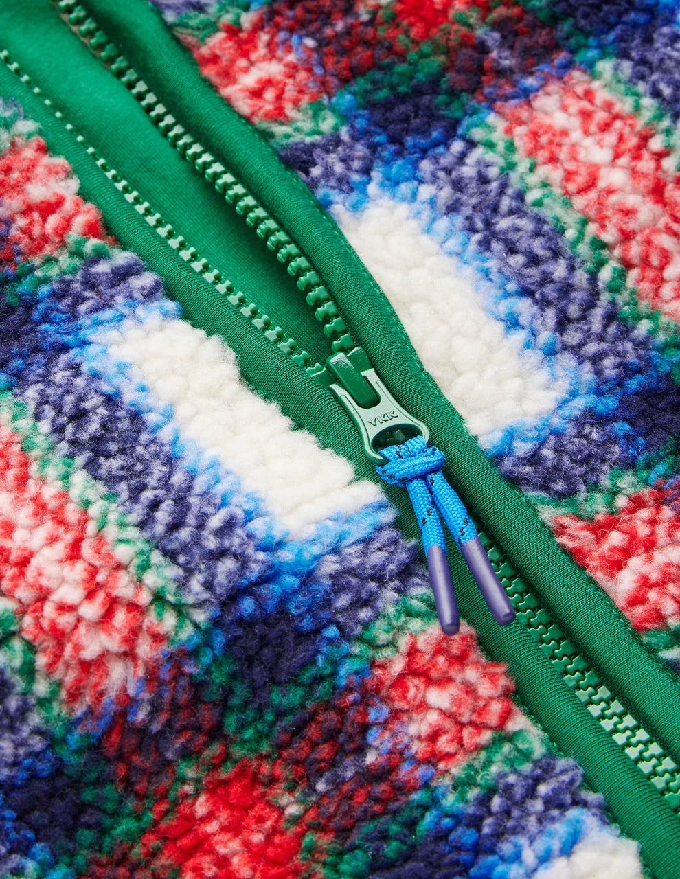 Cosy Borg Jacket-Ivory, Blue and Red Check