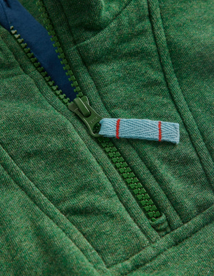 Half-Zip Sweatshirt-Green Marl