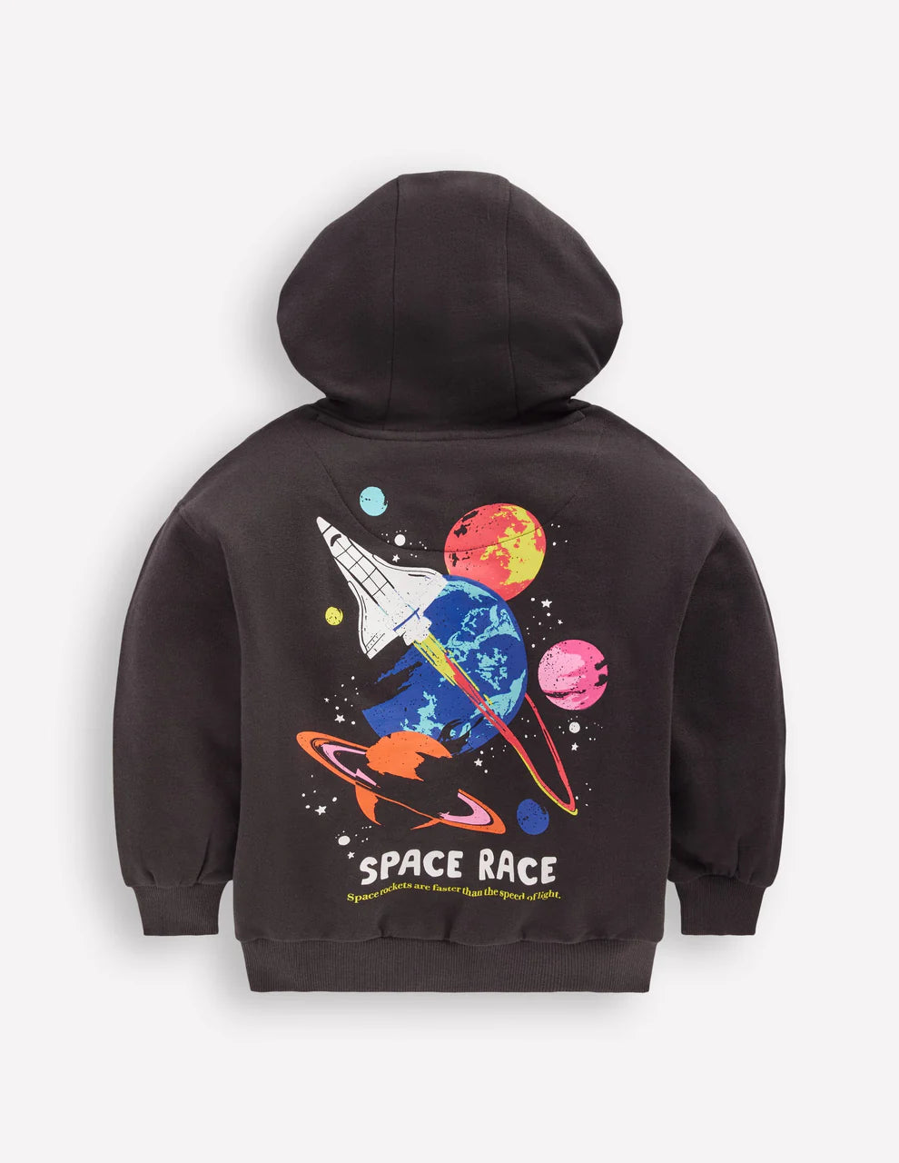 Front and Back Hoodie-Charcoal Space