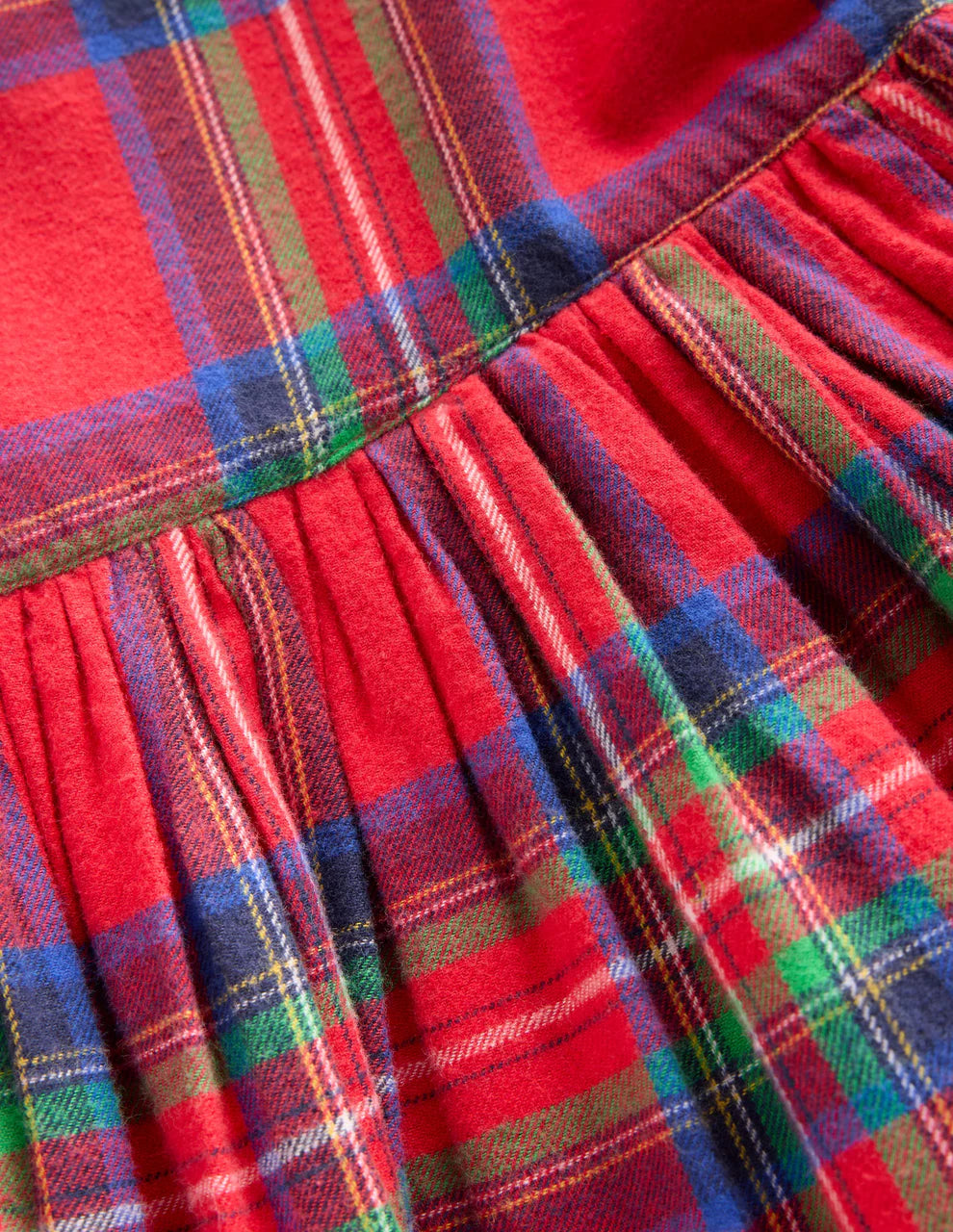 Madeline Long Sleeve Dress-Red Check