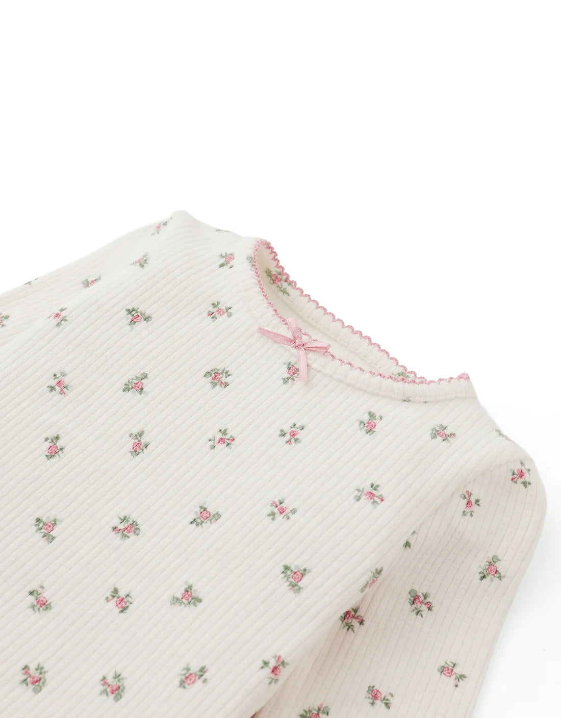 Baby Marcella Tee in All-Over Floral Print with Tiny Bow