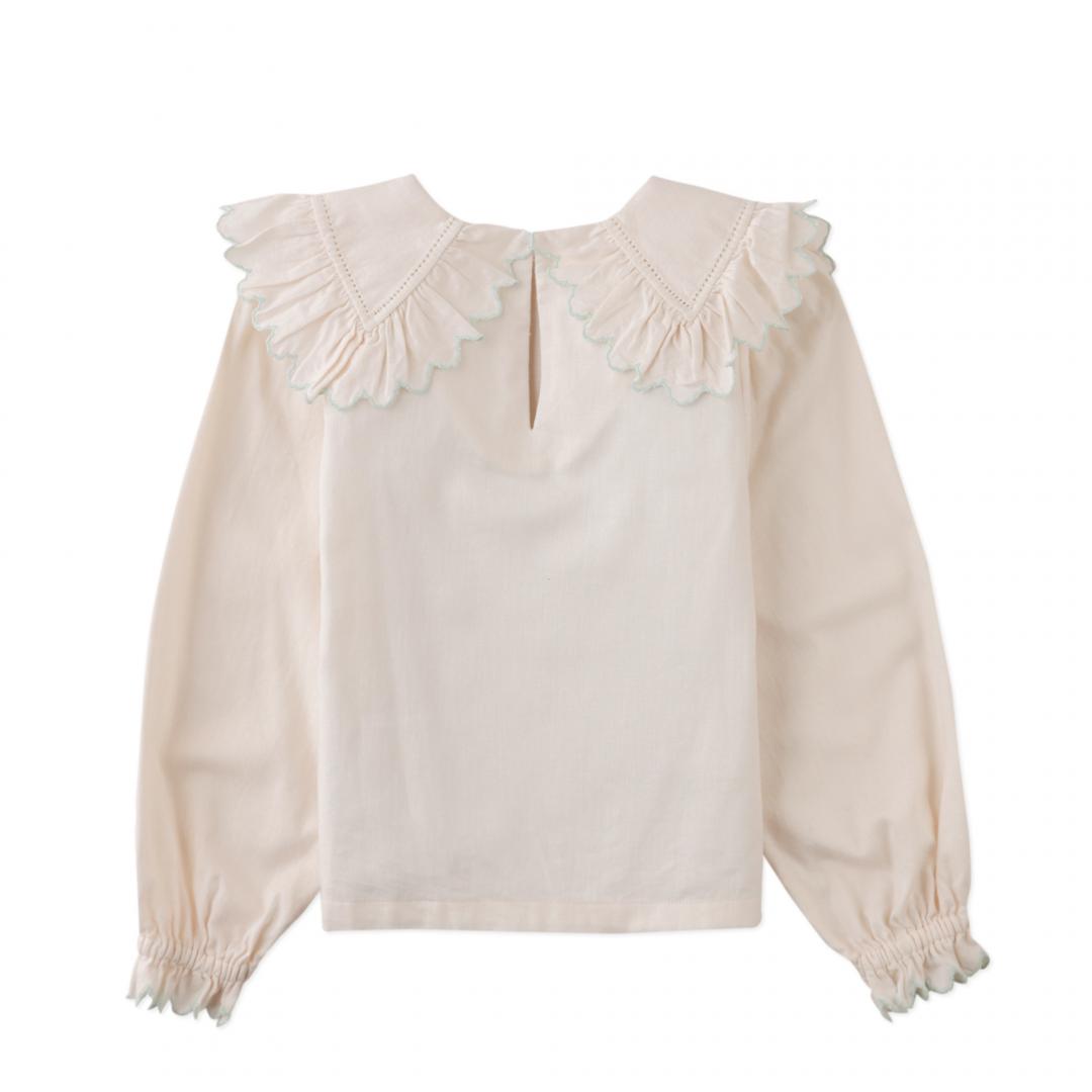 Idina Long Sleeve Blouse with Big Ruffled Collar