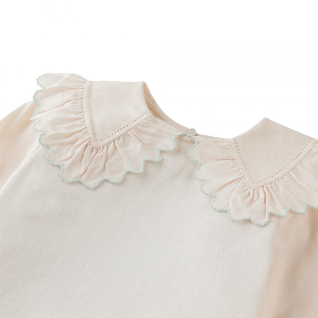 Idina Long Sleeve Blouse with Big Ruffled Collar