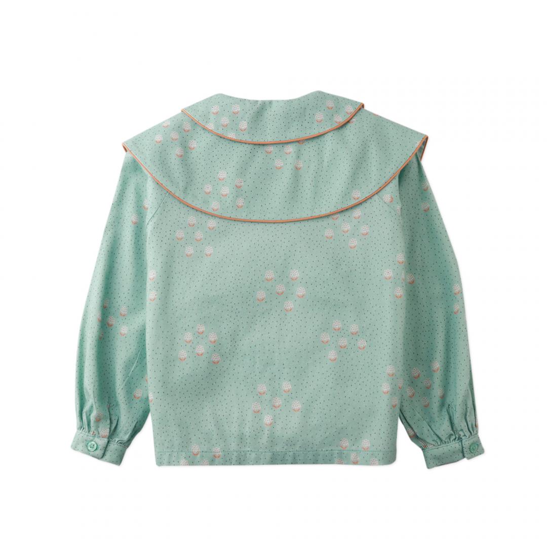Charlize Blouse with Collar and Cape