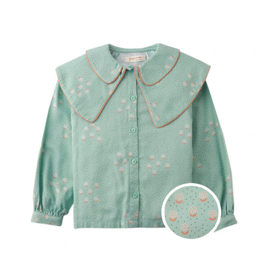 Charlize Blouse with Collar and Cape