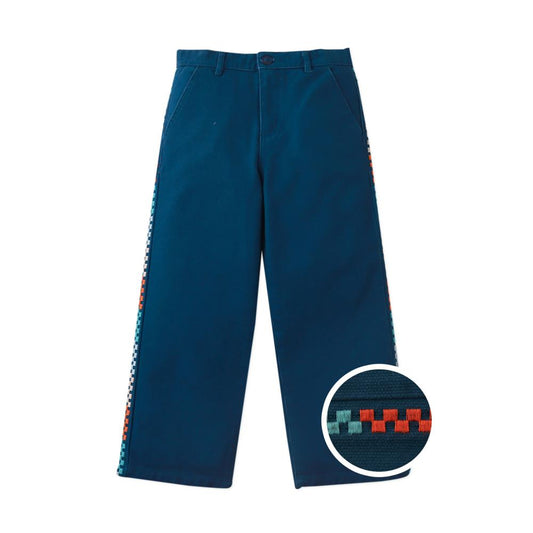 Erik Straight Leg Pants with Embroidered Sides
