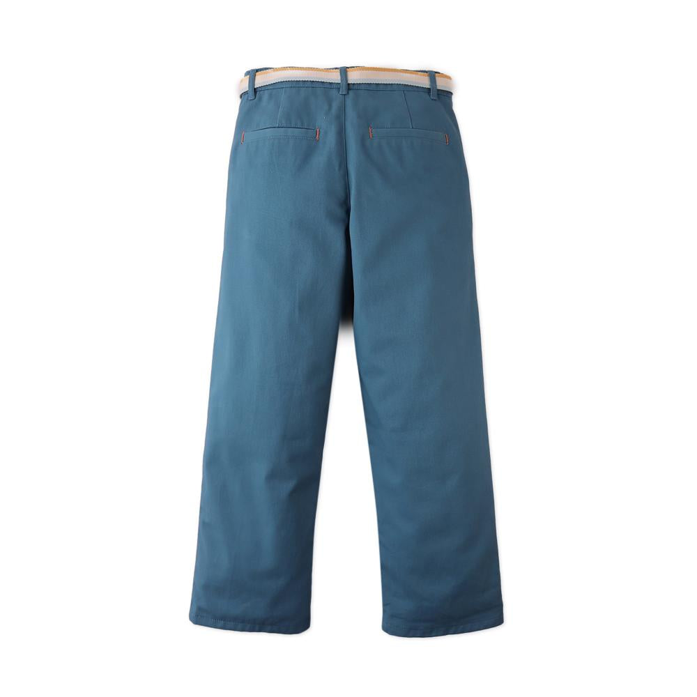 Edward Regular Straight Twill Pants with Belt