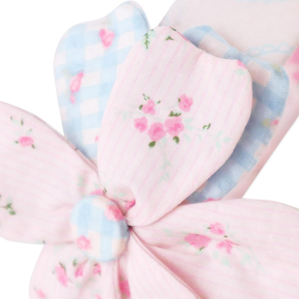 Zinnia Patchwork Headband With Flower Applique