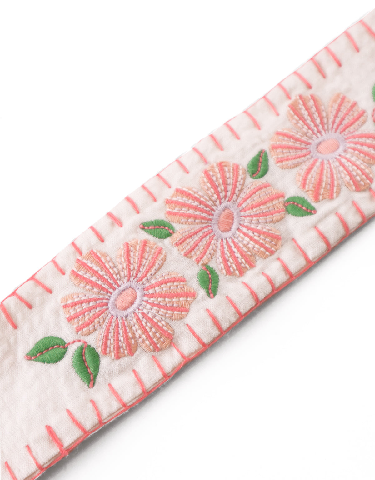 Baby Girls Casey Turban With Floral Embroideries And Blanket Stitch