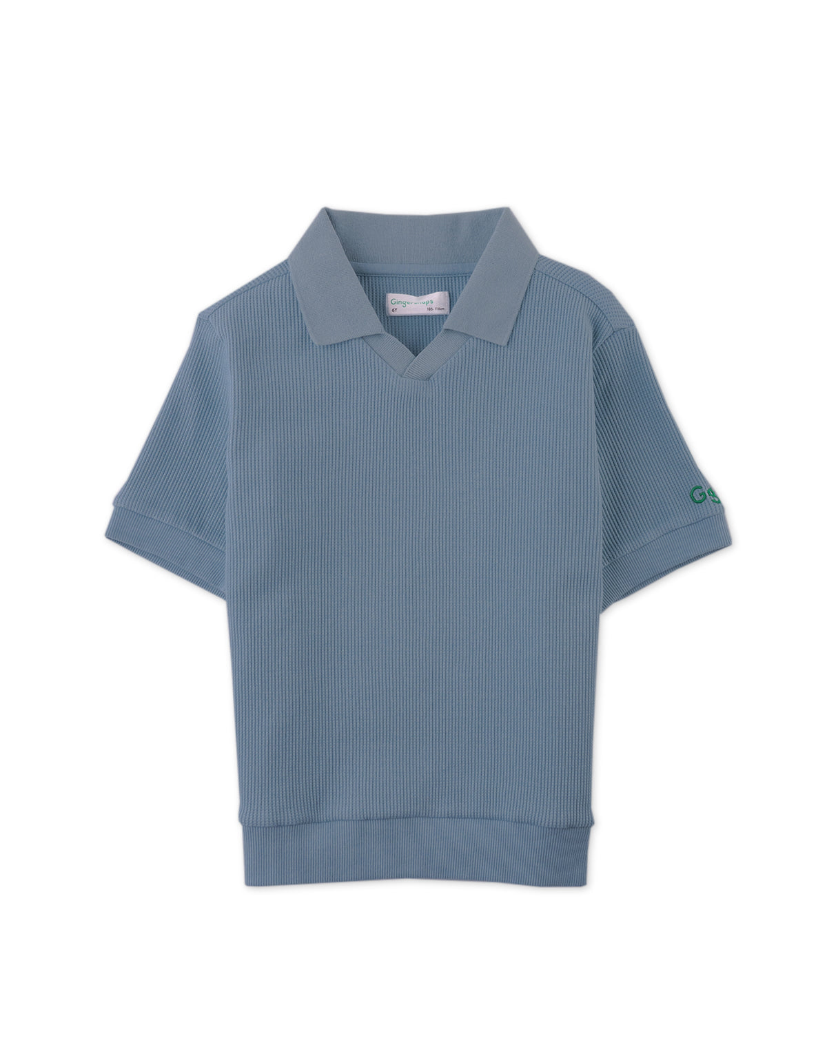 BOYS ASHER V-NECK WAFFLE POLO
