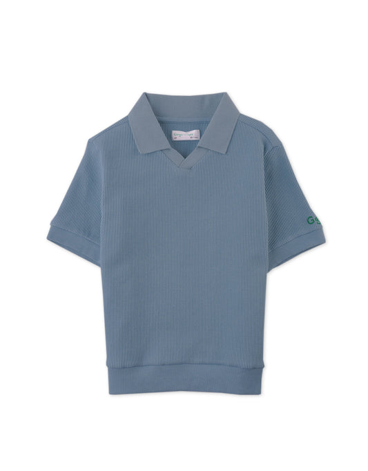 BOYS ASHER V-NECK WAFFLE POLO