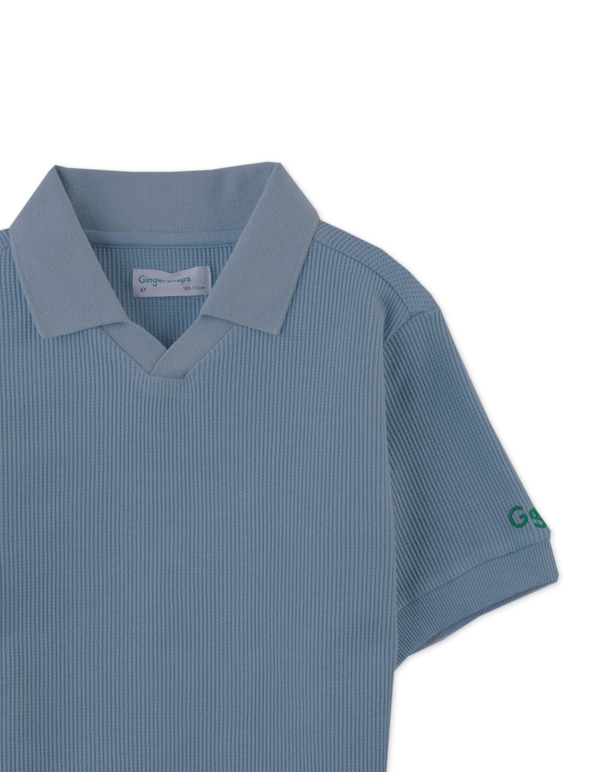 BOYS ASHER V-NECK WAFFLE POLO