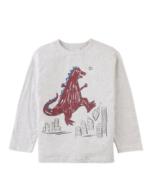 Long Sleeve T-Shirt with Dino Smash Print
