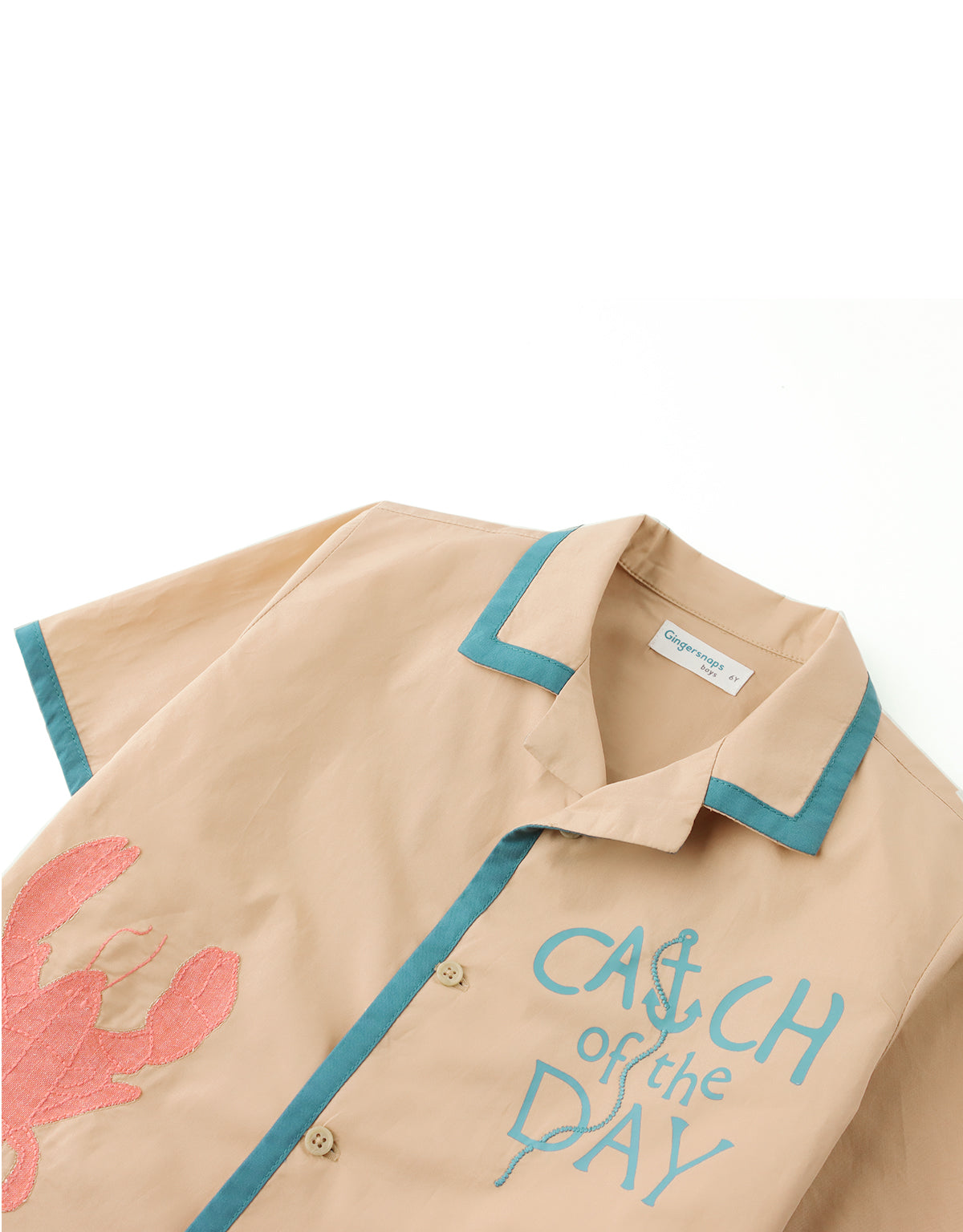 Boys Carlos Button-Down Shirt With Lobster Motifs