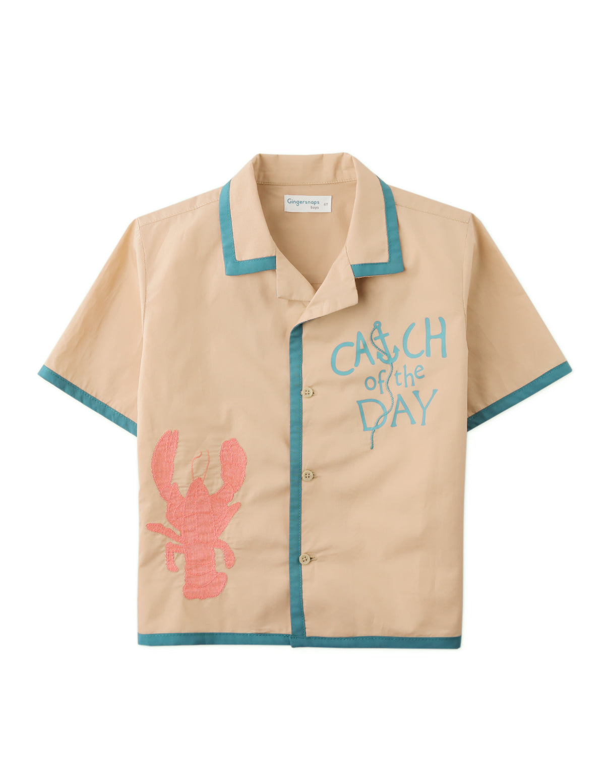 Boys Carlos Button-Down Shirt With Lobster Motifs
