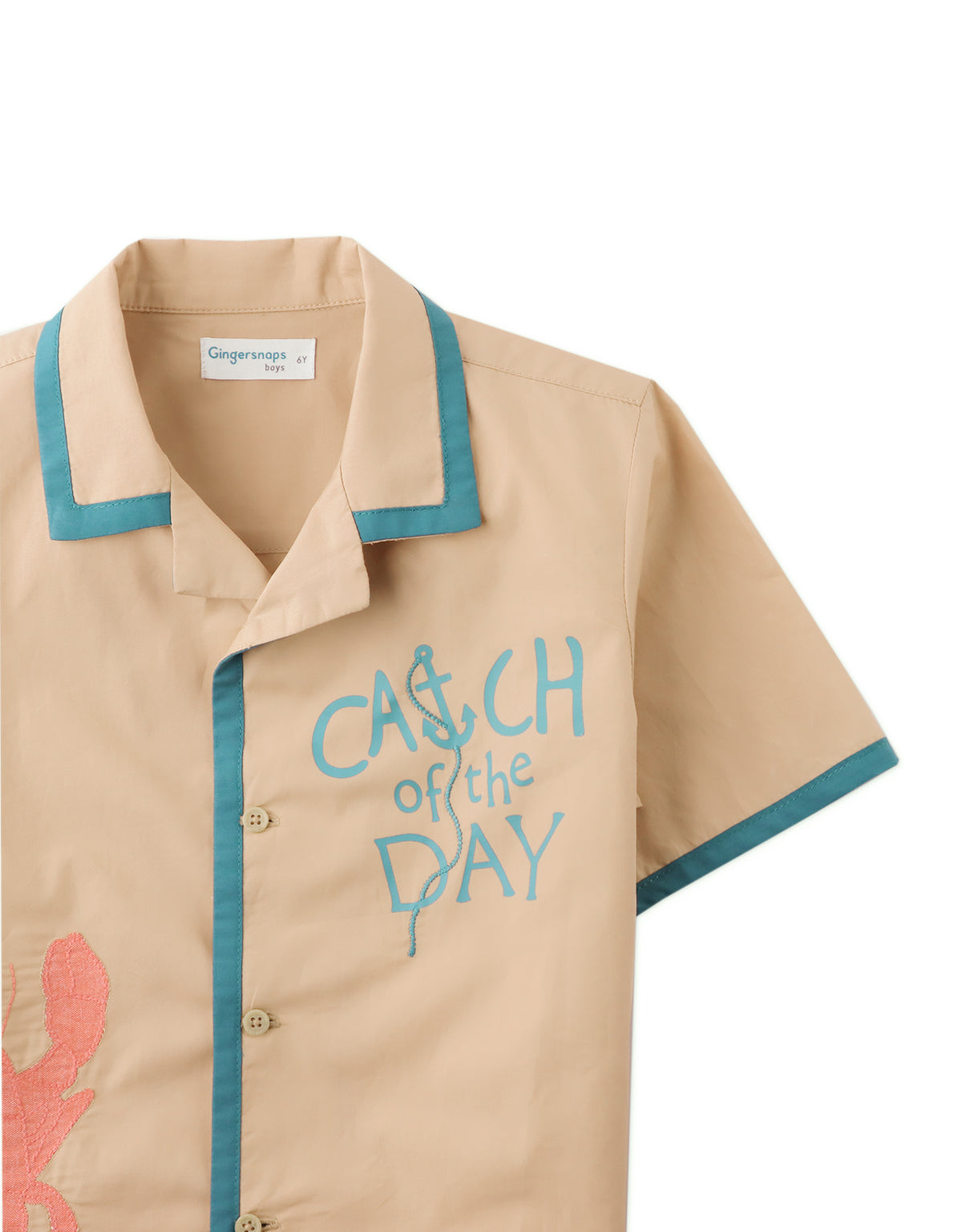 Boys Carlos Button-Down Shirt With Lobster Motifs