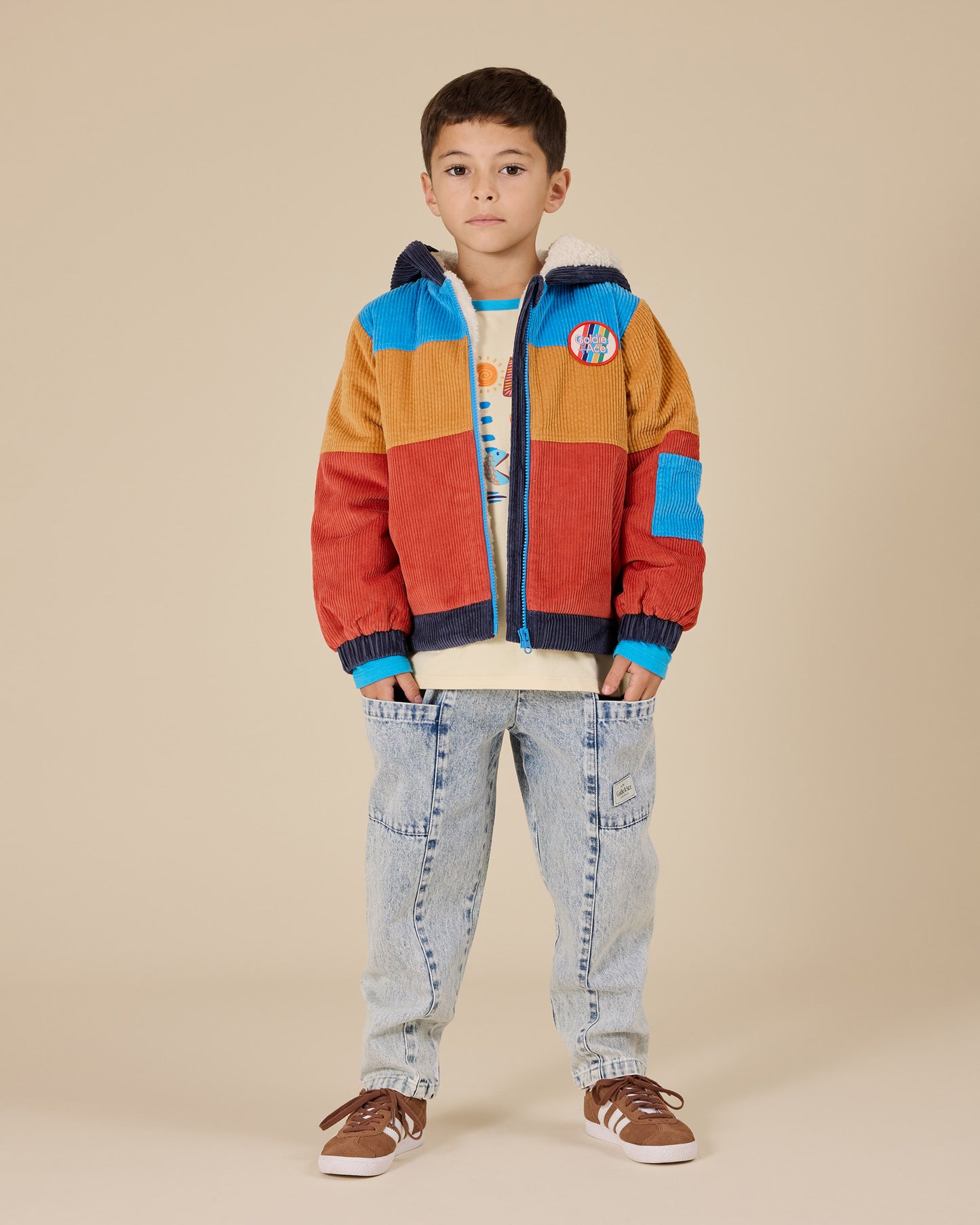 Retro Corduroy Colourblock Jacket