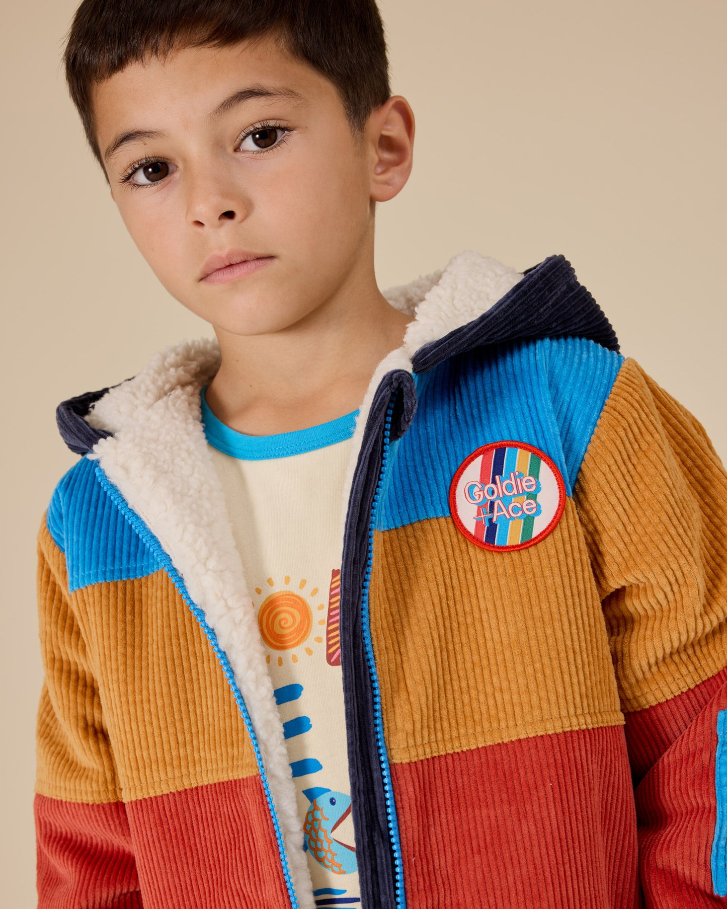 Retro Corduroy Colourblock Jacket