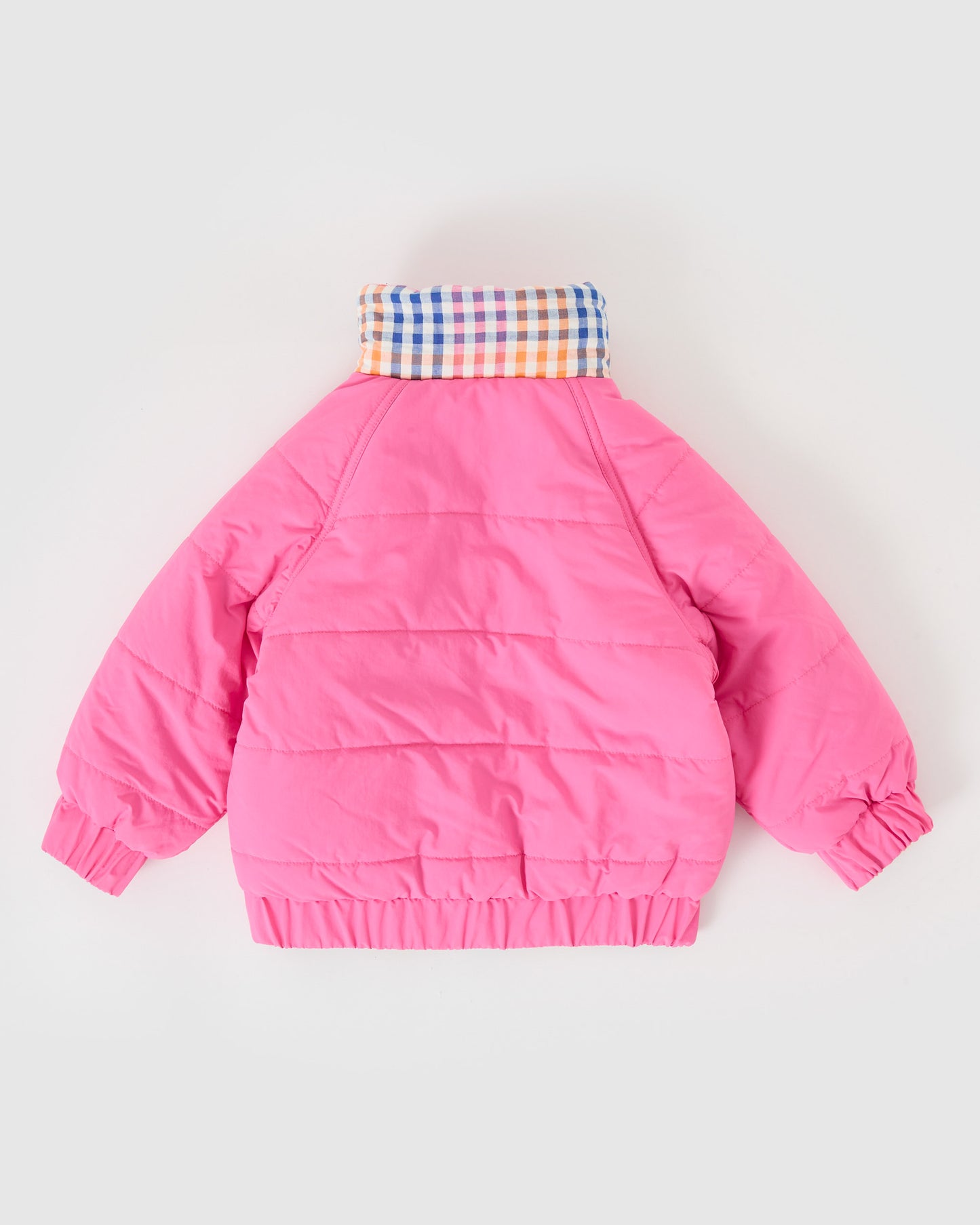 Rainbow Gingham Reversible Puffer Jacket