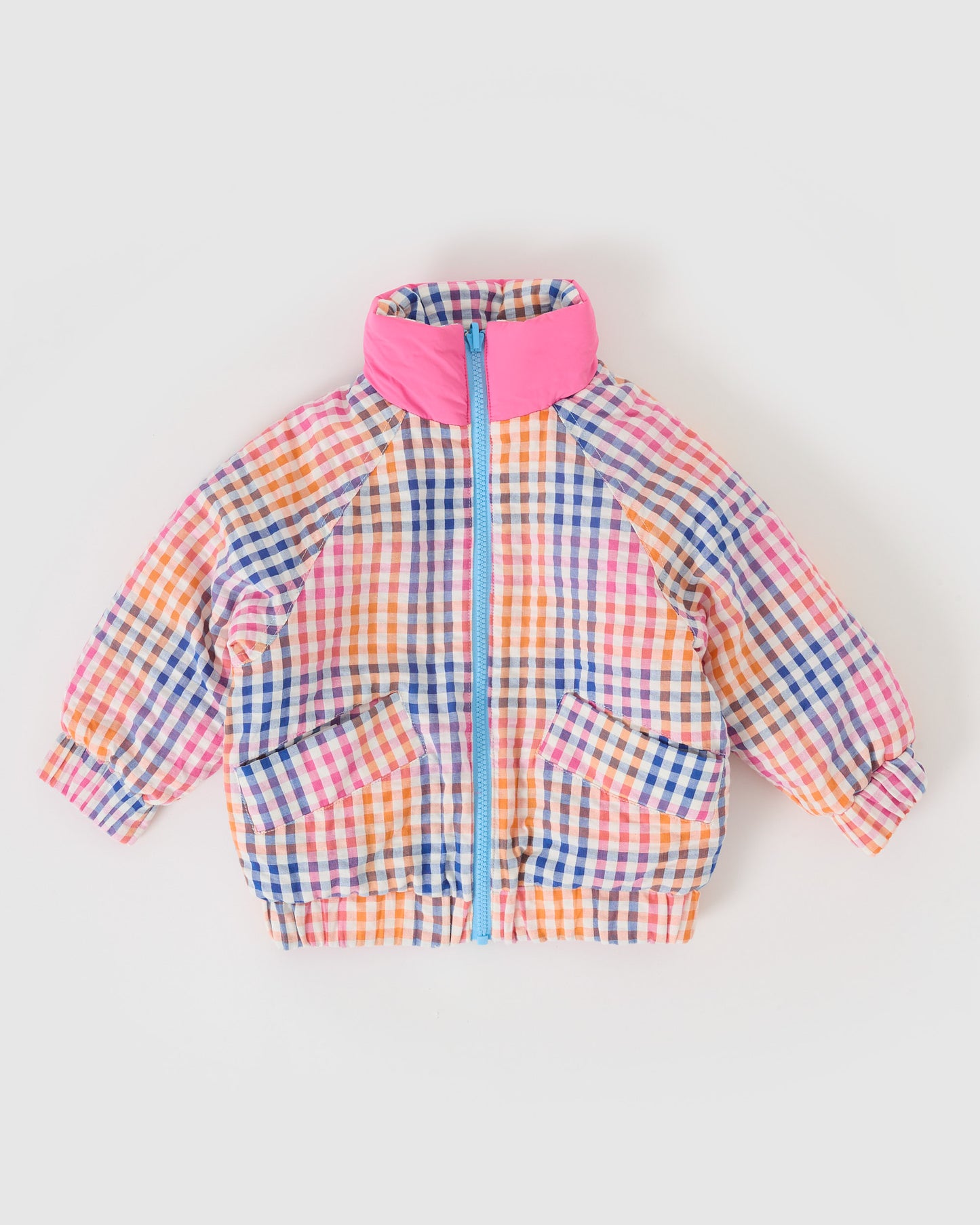 Rainbow Gingham Reversible Puffer Jacket