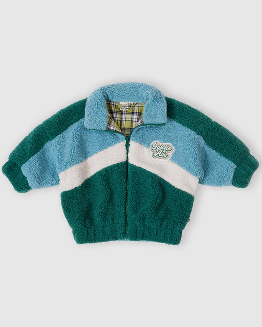 Frankie Sherpa Jacket Teal/Cream/Dark Jade
