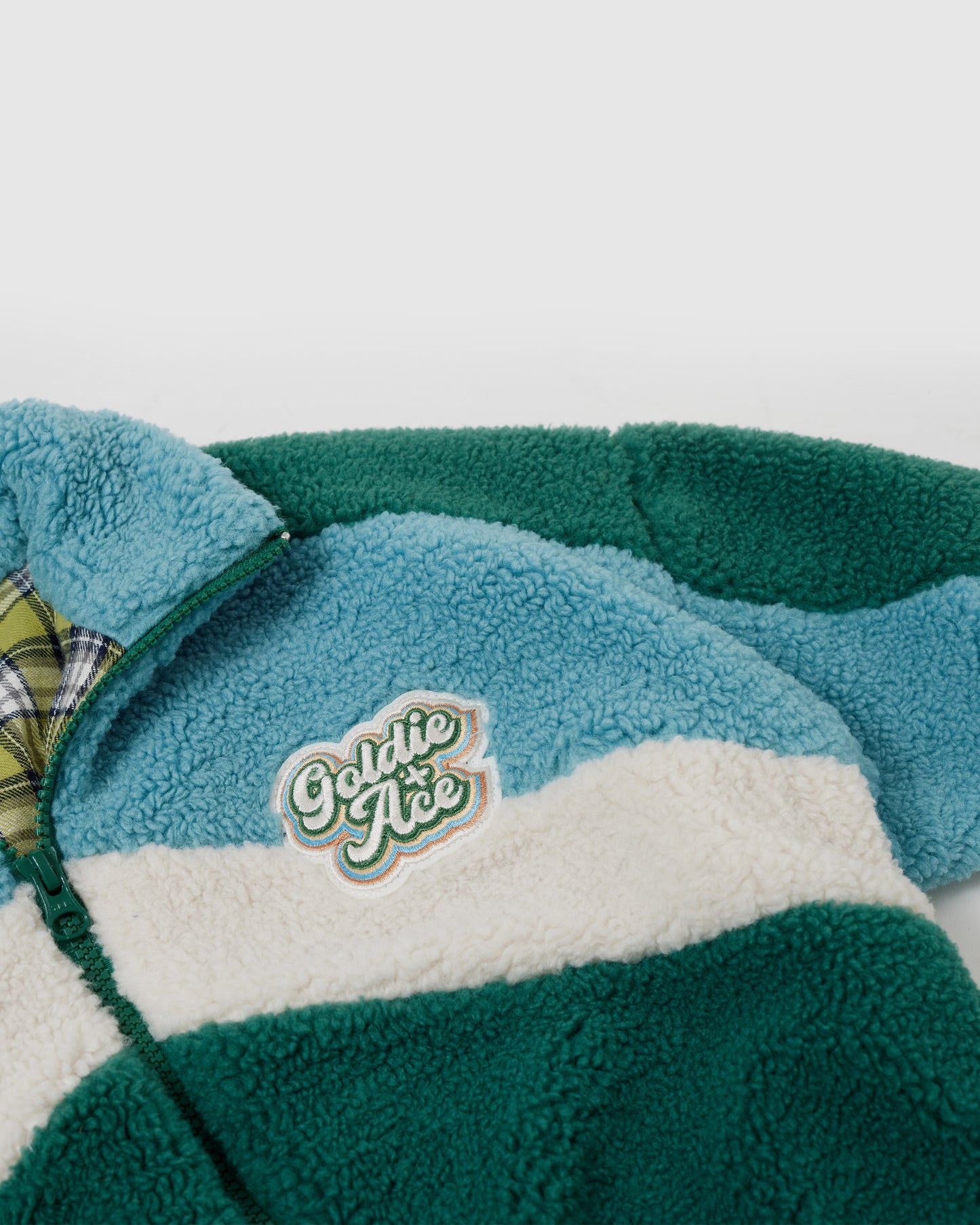 Frankie Sherpa Jacket Teal/Cream/Dark Jade