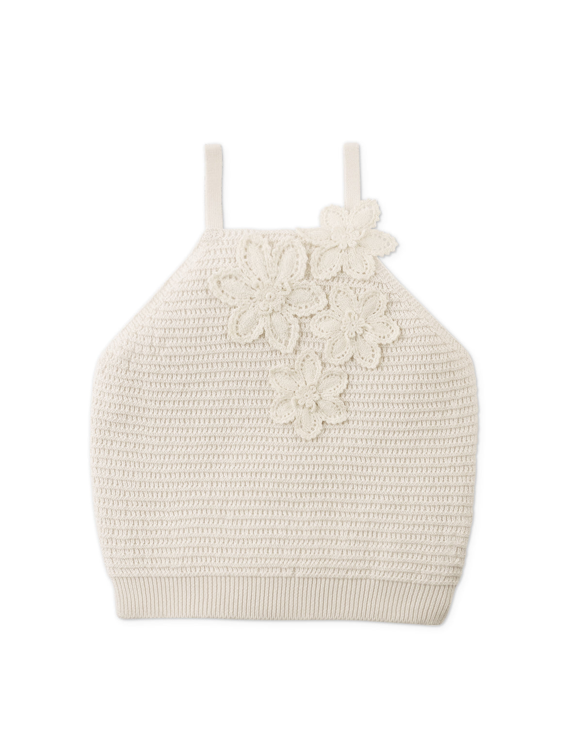 Girls Neva Halter Top With Flower Applique