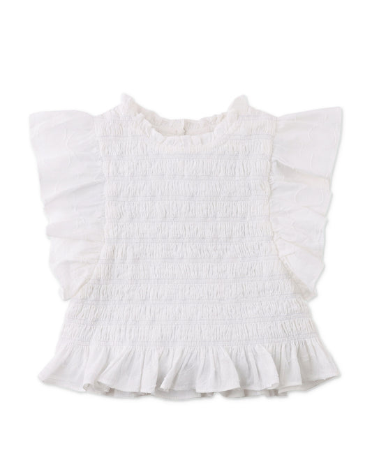 Girls Jacquie Top With Peplum Ruffles