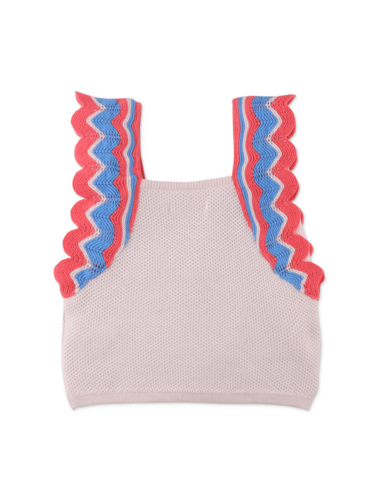 Girls Giselle Knitted Top With Scallop Details