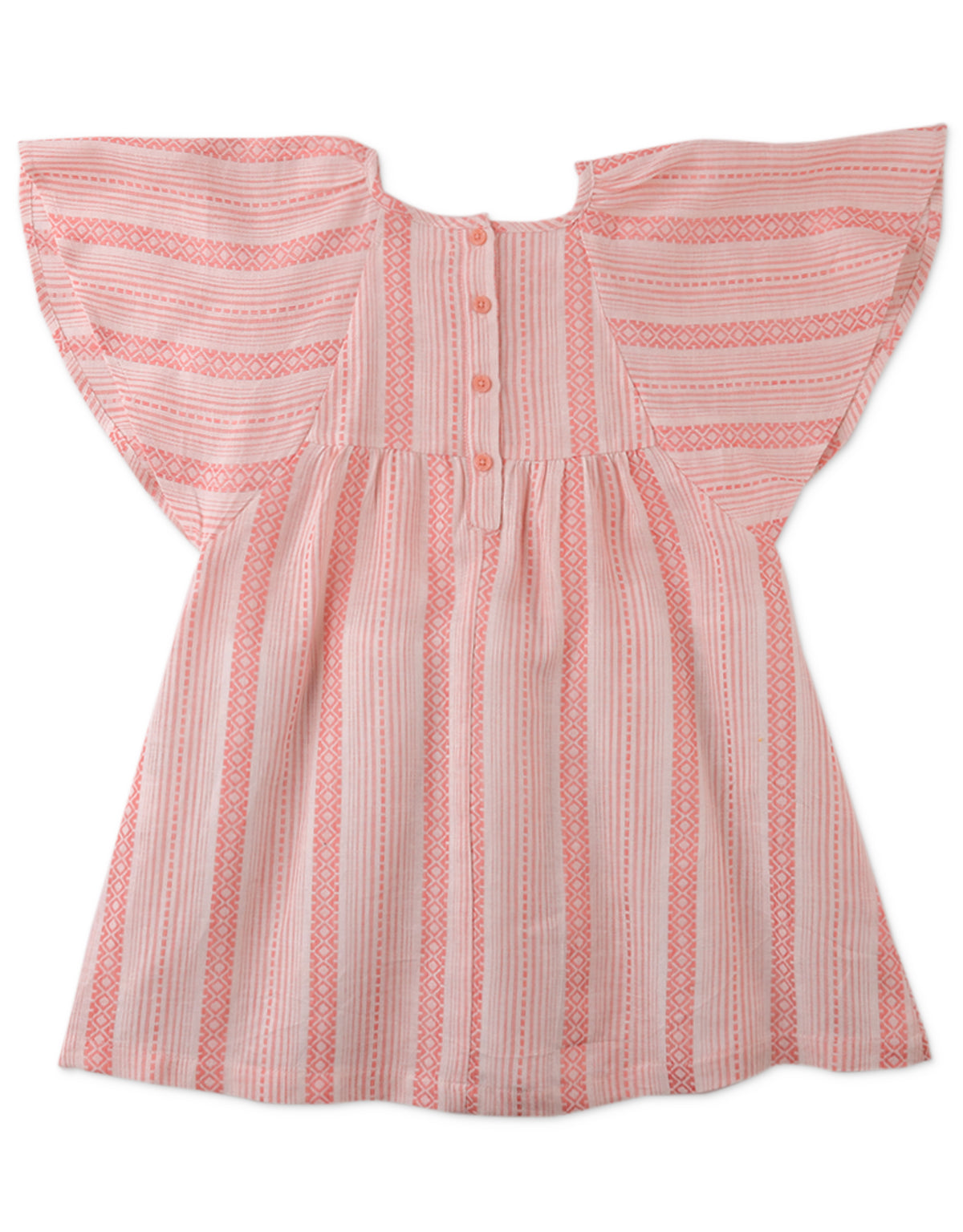 Girls Elsie Stripey Dress With Kimono Sleeves