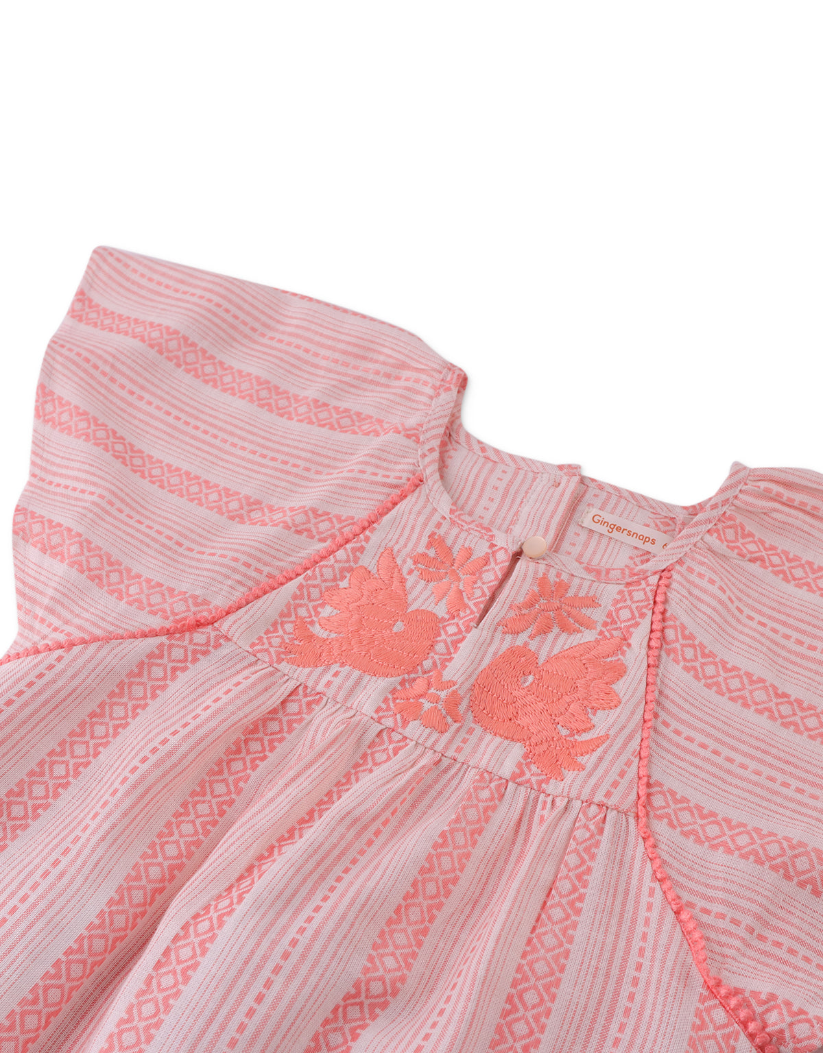 Girls Elsie Stripey Dress With Kimono Sleeves