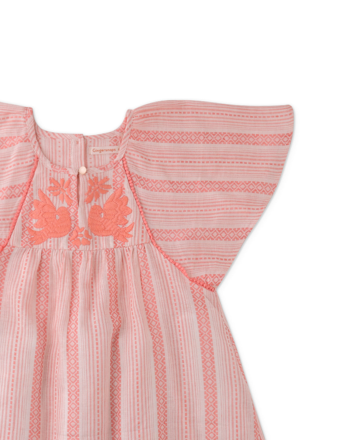 Girls Elsie Stripey Dress With Kimono Sleeves