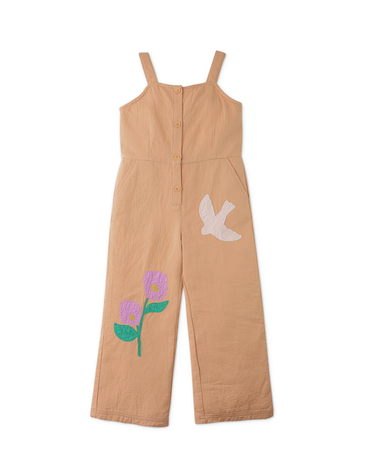 Girls Eunice Strappy Jumpsuit With Front Buttons And Appliques