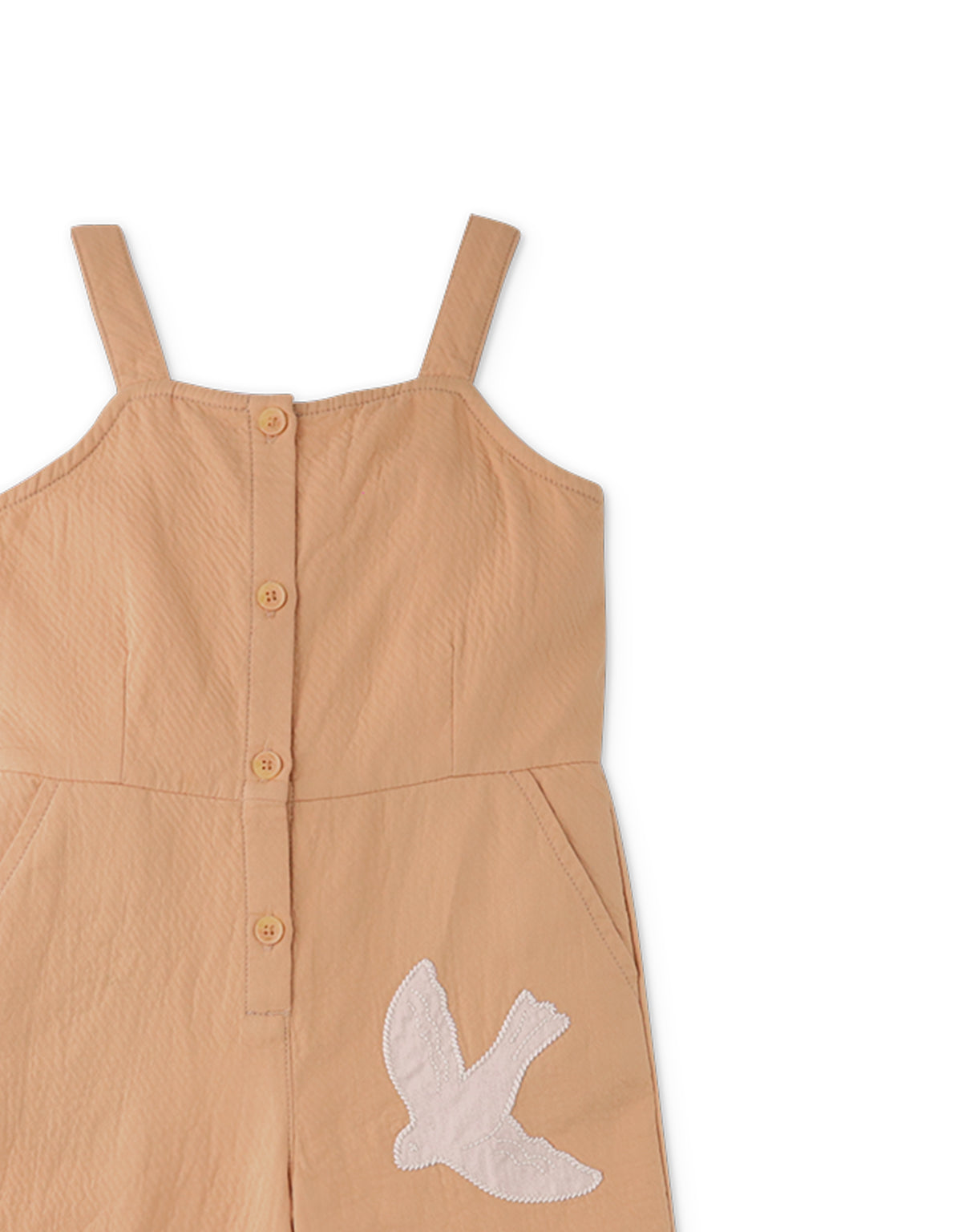 Girls Eunice Strappy Jumpsuit With Front Buttons And Appliques