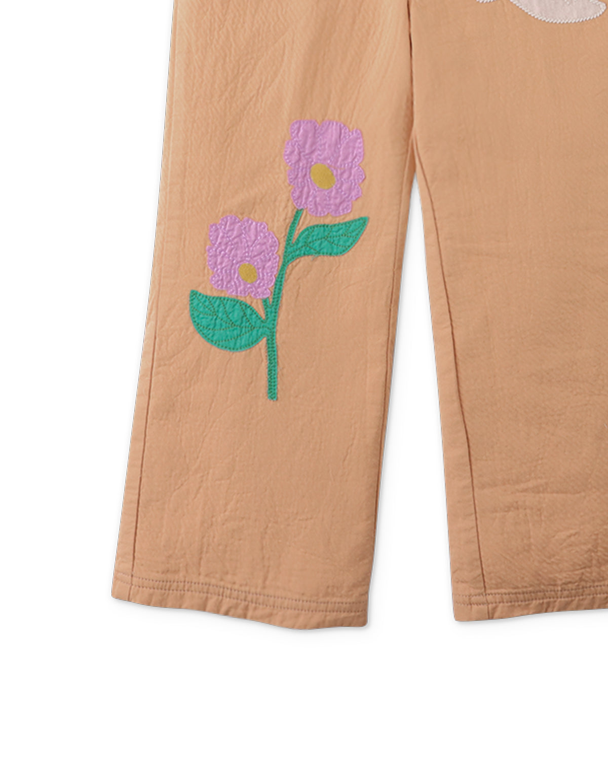 Girls Eunice Strappy Jumpsuit With Front Buttons And Appliques