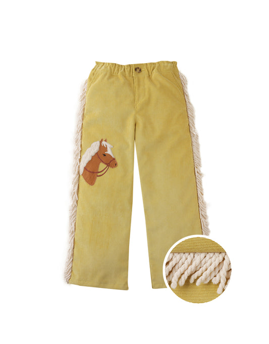 Marion Pull-On Pants with Appliqué Horse