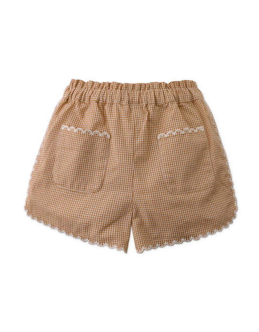 Girls Mimi Gingham Shorts With Front Pockets