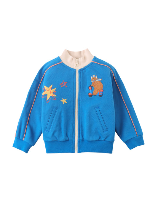 Baby Boys Dean Zip Jacket With Embroidered Bear And Stars Details