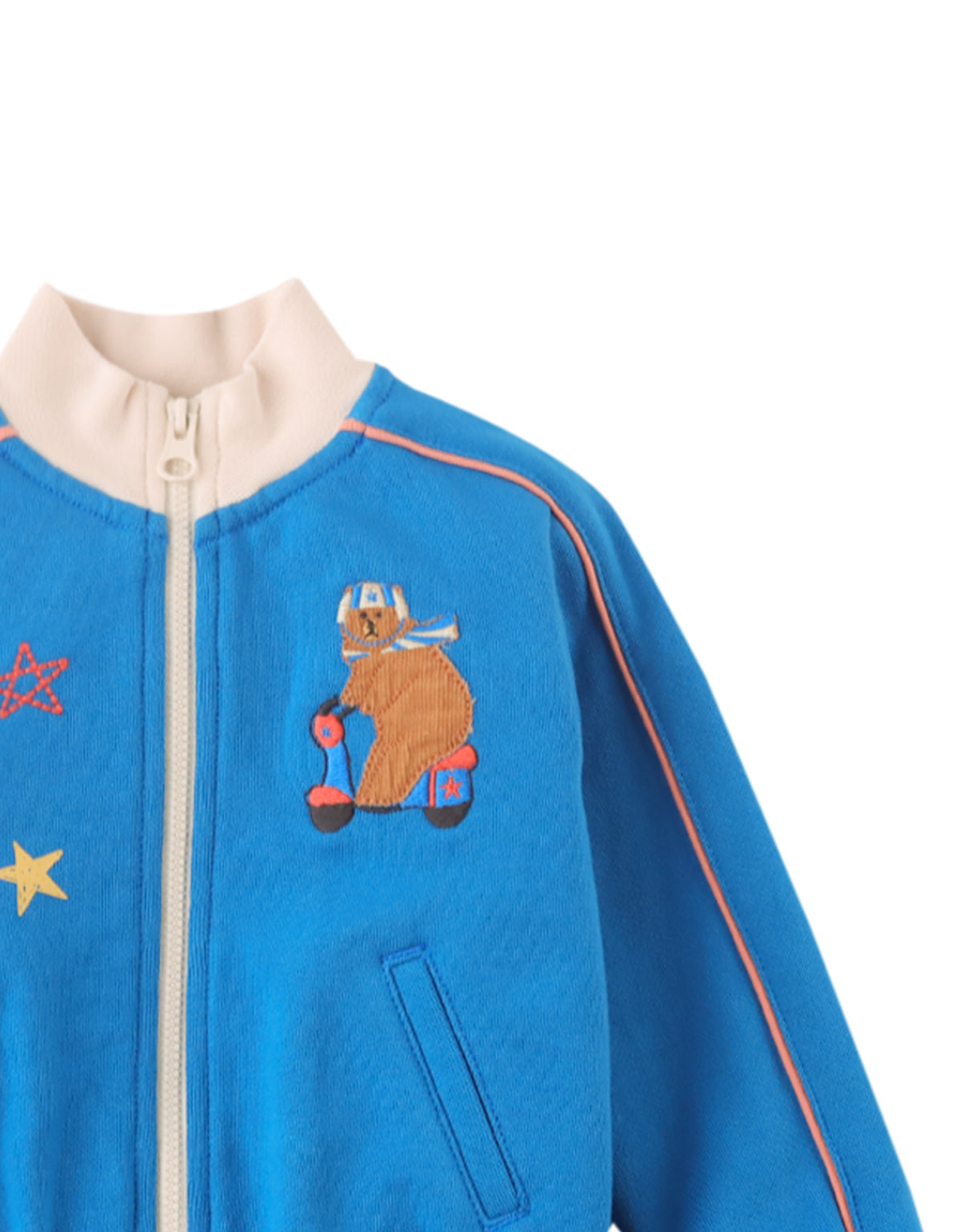 Baby Boys Dean Zip Jacket With Embroidered Bear And Stars Details