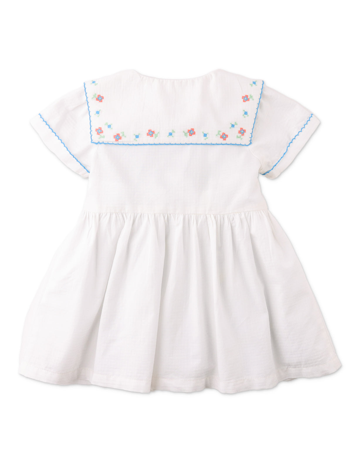 Baby Girls Bianca Gingham Dress With Embroidery On Collar