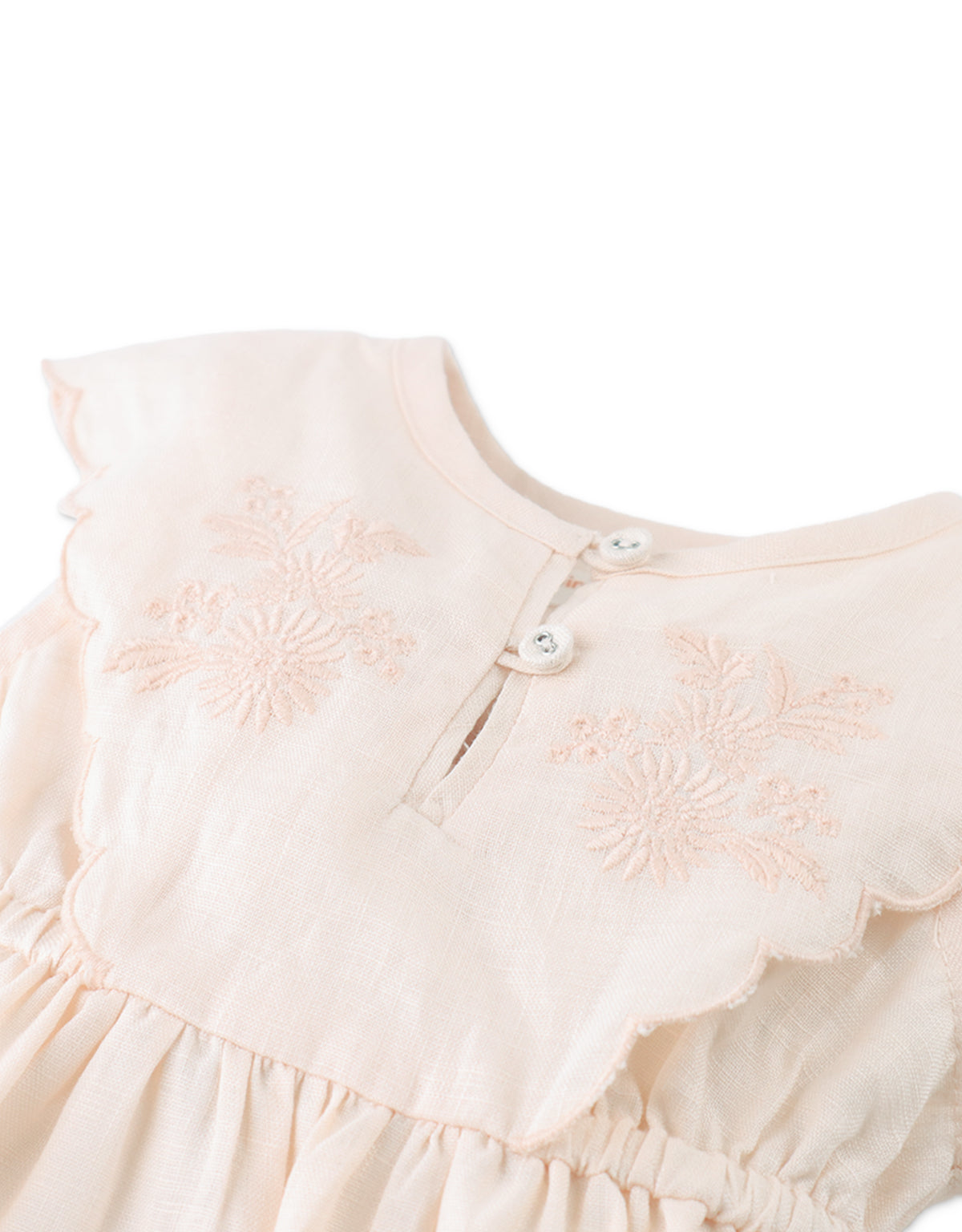 Baby Girls Daphne Dress With Scallop Details