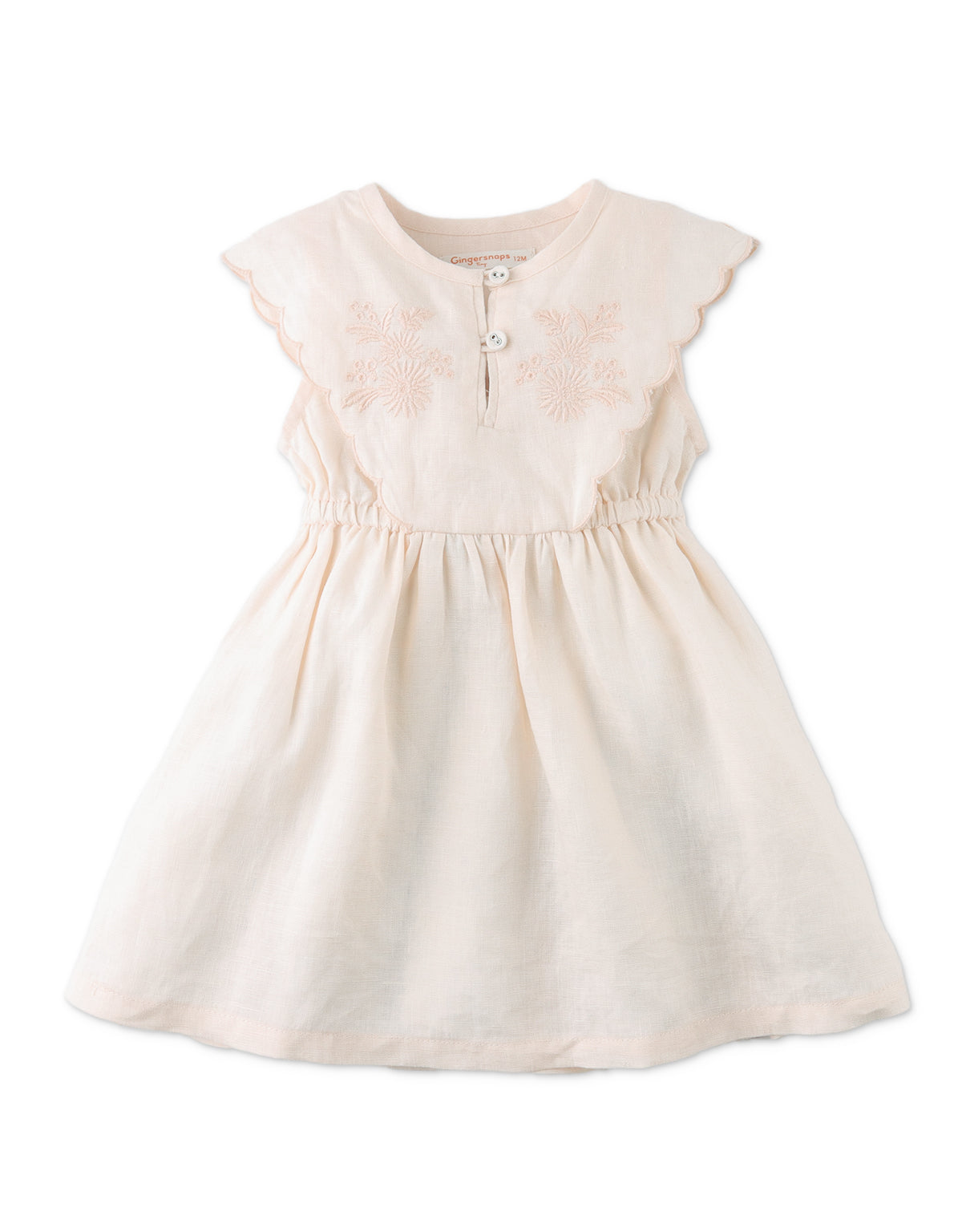 Baby Girls Daphne Dress With Scallop Details